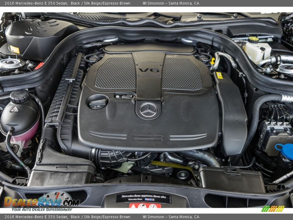 2016 Mercedes-Benz E 350 Sedan Black / Silk Beige/Espresso Brown Photo #9