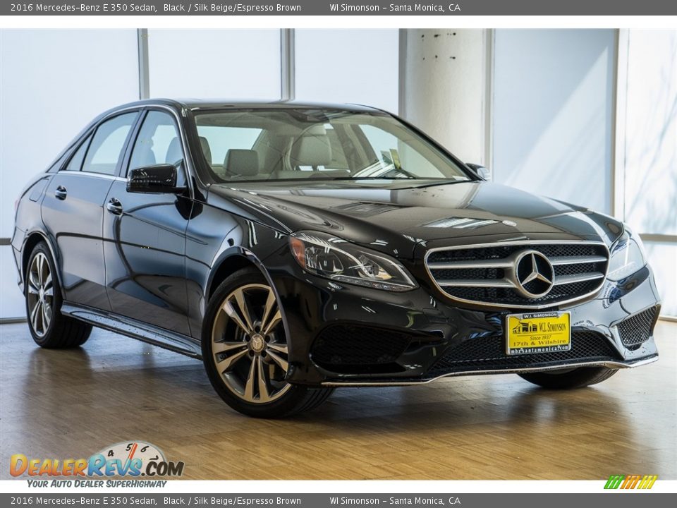 2016 Mercedes-Benz E 350 Sedan Black / Silk Beige/Espresso Brown Photo #12