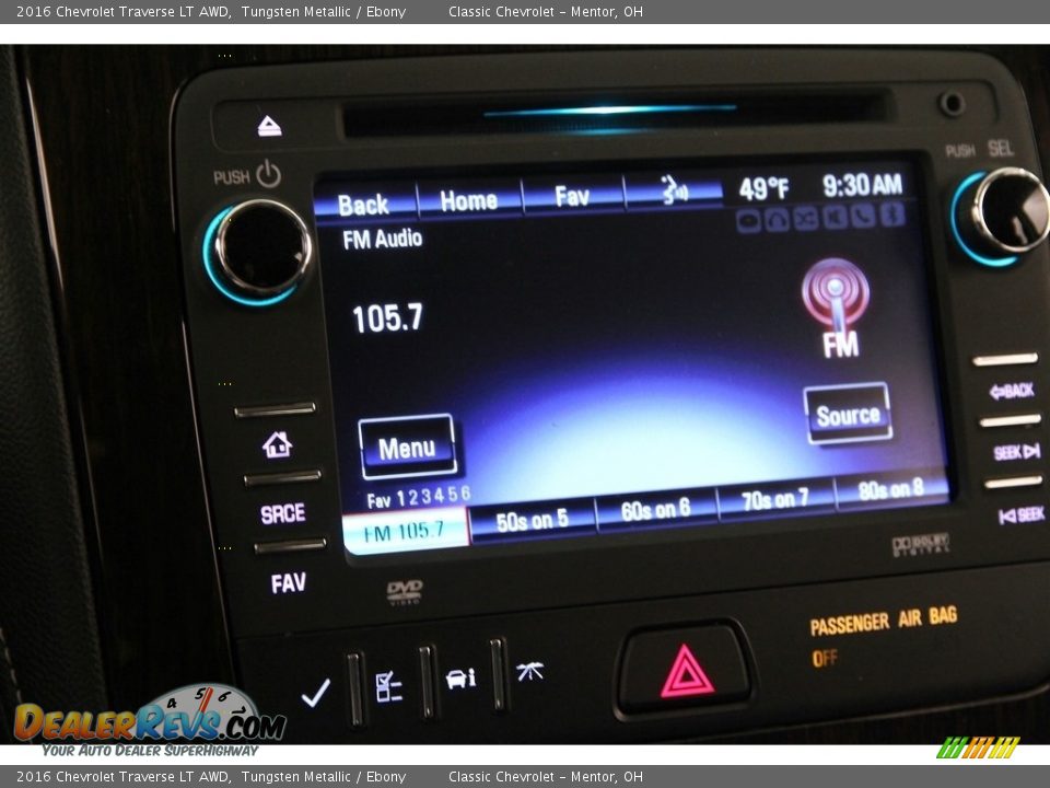 2016 Chevrolet Traverse LT AWD Tungsten Metallic / Ebony Photo #9