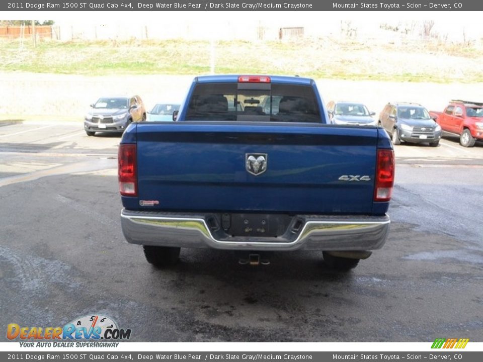 2011 Dodge Ram 1500 ST Quad Cab 4x4 Deep Water Blue Pearl / Dark Slate Gray/Medium Graystone Photo #3
