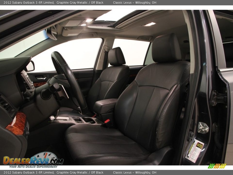 Off Black Interior - 2012 Subaru Outback 3.6R Limited Photo #6