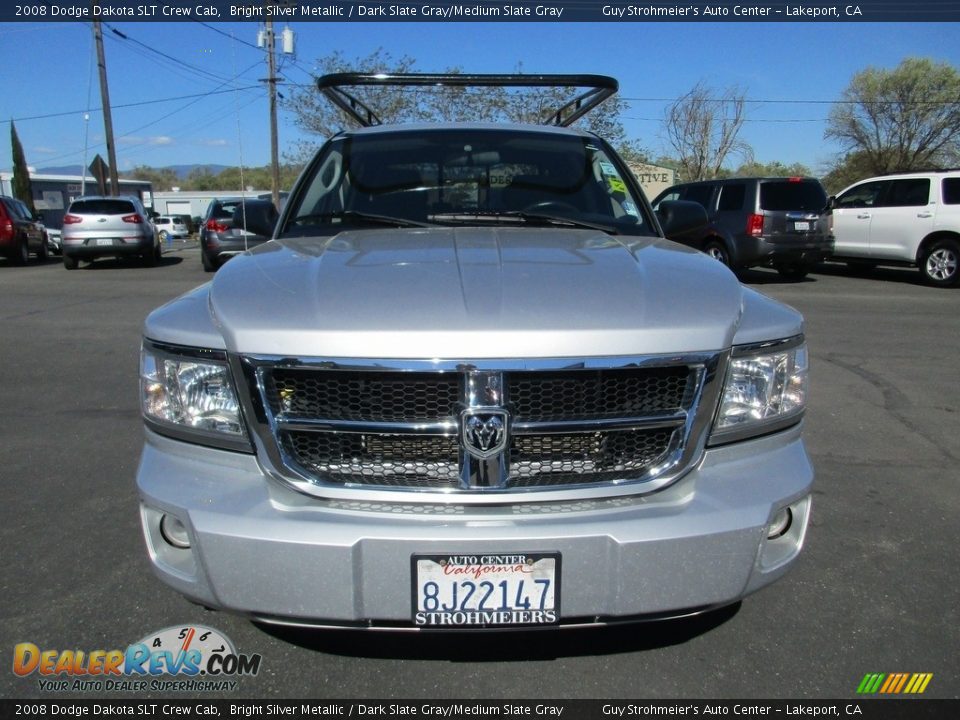 2008 Dodge Dakota SLT Crew Cab Bright Silver Metallic / Dark Slate Gray/Medium Slate Gray Photo #2