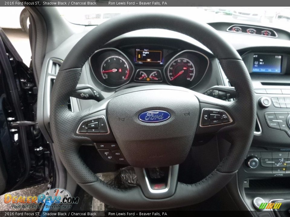 2016 Ford Focus ST Shadow Black / Charcoal Black Photo #16
