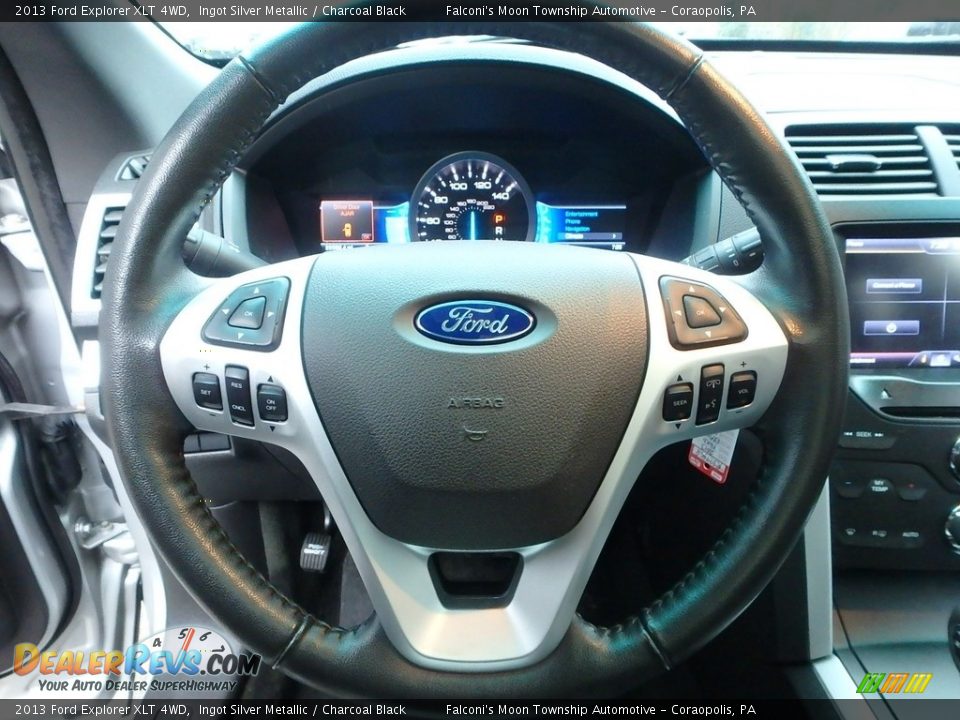 2013 Ford Explorer XLT 4WD Ingot Silver Metallic / Charcoal Black Photo #21