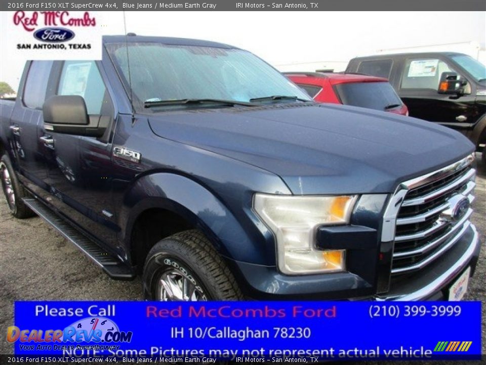 2016 Ford F150 XLT SuperCrew 4x4 Blue Jeans / Medium Earth Gray Photo #1