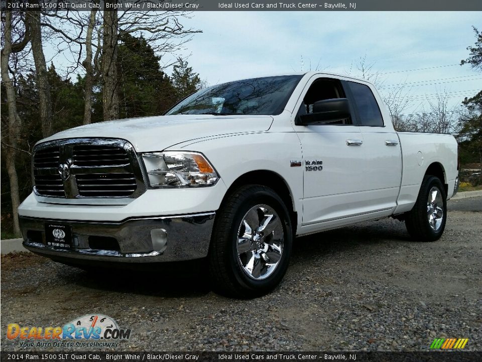 2014 Ram 1500 SLT Quad Cab Bright White / Black/Diesel Gray Photo #1