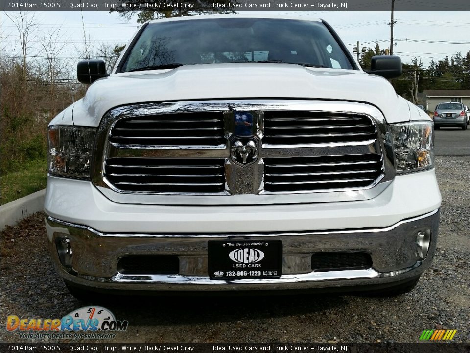 2014 Ram 1500 SLT Quad Cab Bright White / Black/Diesel Gray Photo #2