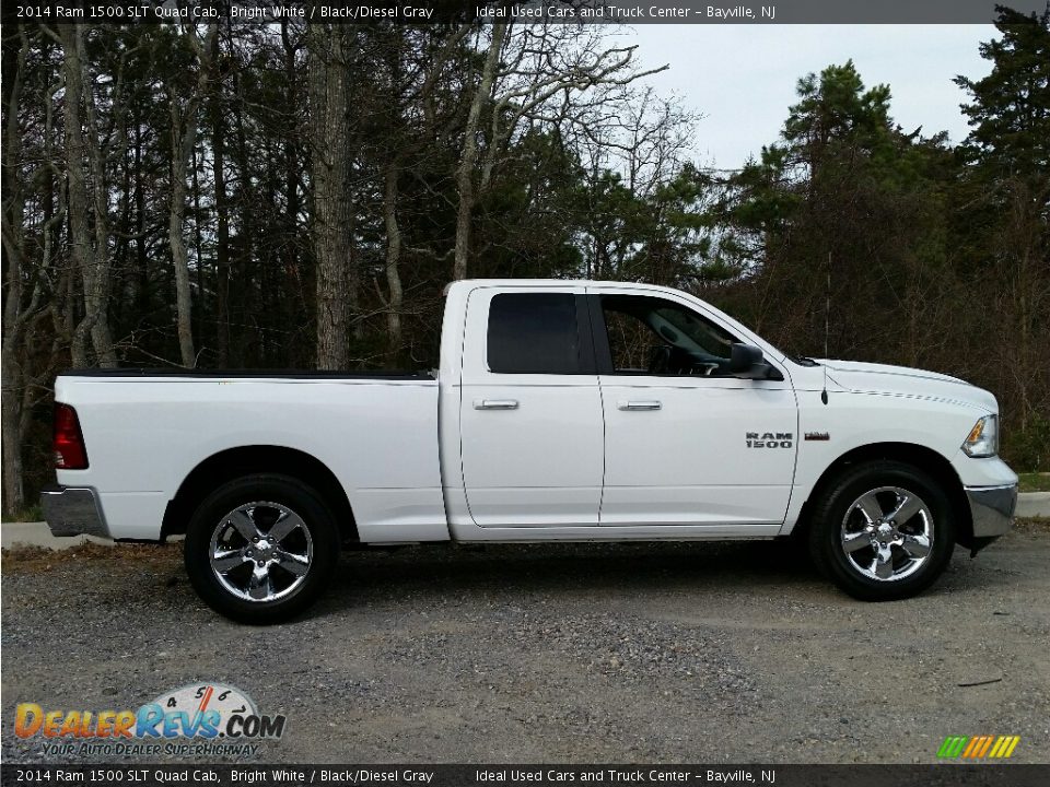 2014 Ram 1500 SLT Quad Cab Bright White / Black/Diesel Gray Photo #4