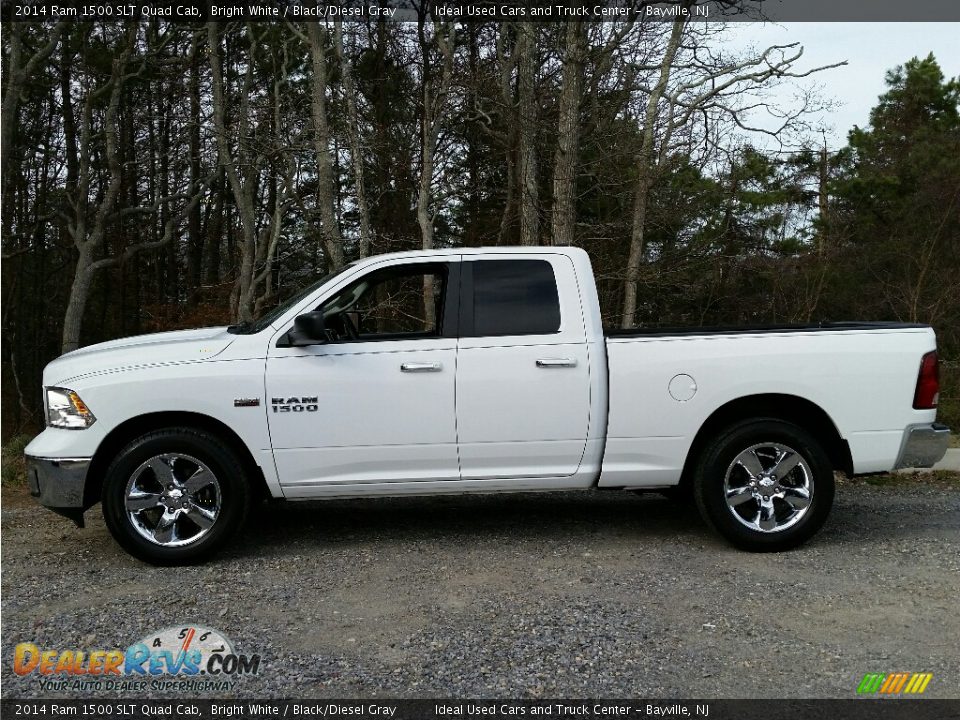2014 Ram 1500 SLT Quad Cab Bright White / Black/Diesel Gray Photo #5