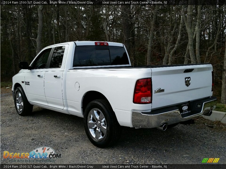 2014 Ram 1500 SLT Quad Cab Bright White / Black/Diesel Gray Photo #6