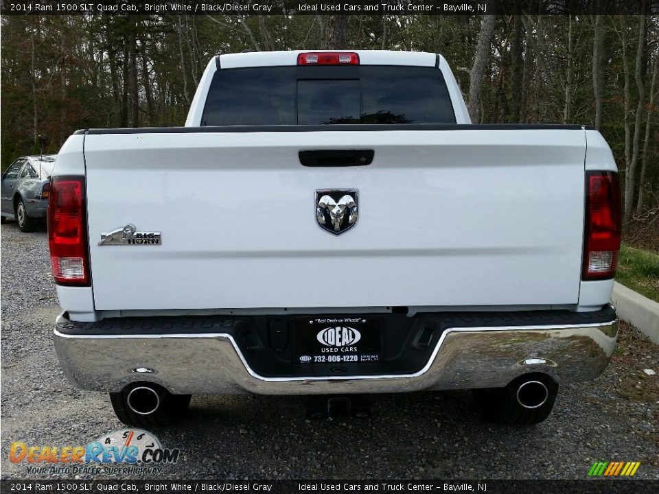 2014 Ram 1500 SLT Quad Cab Bright White / Black/Diesel Gray Photo #8