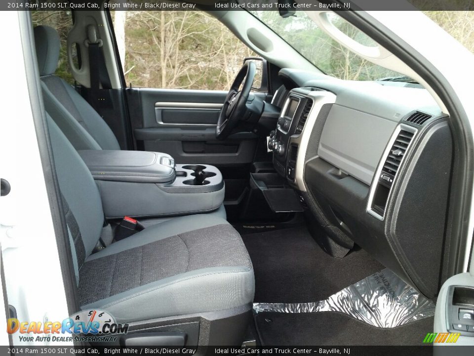 2014 Ram 1500 SLT Quad Cab Bright White / Black/Diesel Gray Photo #9
