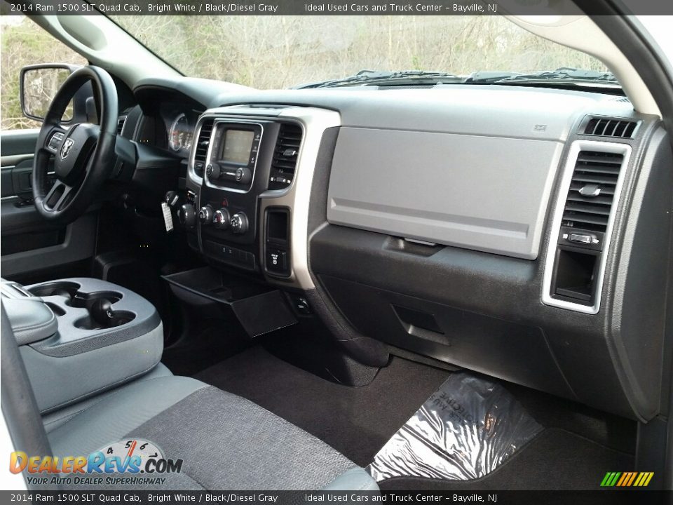 2014 Ram 1500 SLT Quad Cab Bright White / Black/Diesel Gray Photo #12