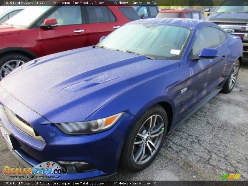 2016 Ford Mustang GT Coupe Deep Impact Blue Metallic / Ebony Photo #2