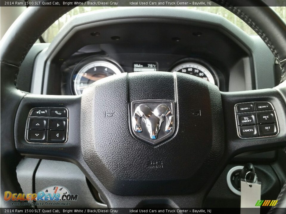 2014 Ram 1500 SLT Quad Cab Bright White / Black/Diesel Gray Photo #15
