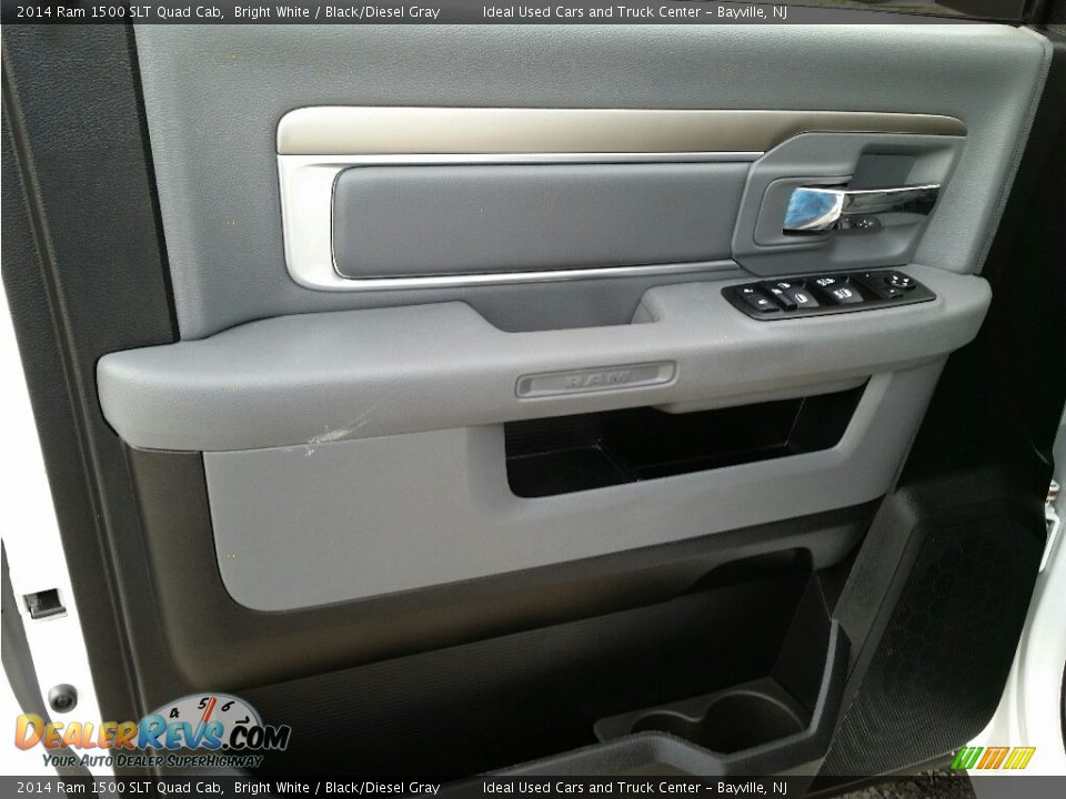2014 Ram 1500 SLT Quad Cab Bright White / Black/Diesel Gray Photo #17