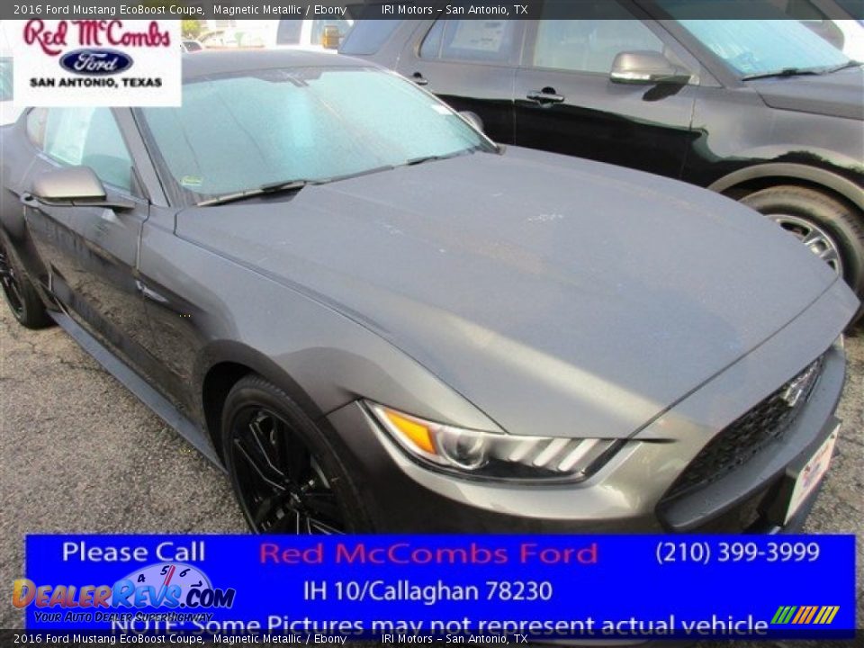 2016 Ford Mustang EcoBoost Coupe Magnetic Metallic / Ebony Photo #1