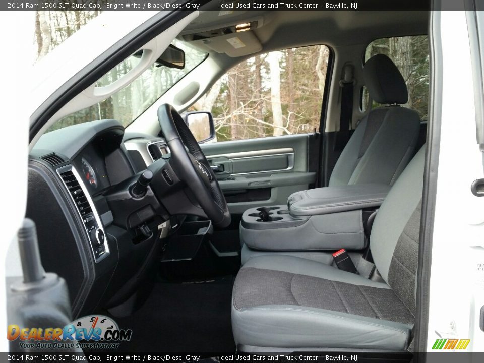 2014 Ram 1500 SLT Quad Cab Bright White / Black/Diesel Gray Photo #18