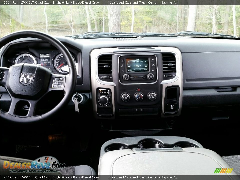 2014 Ram 1500 SLT Quad Cab Bright White / Black/Diesel Gray Photo #20