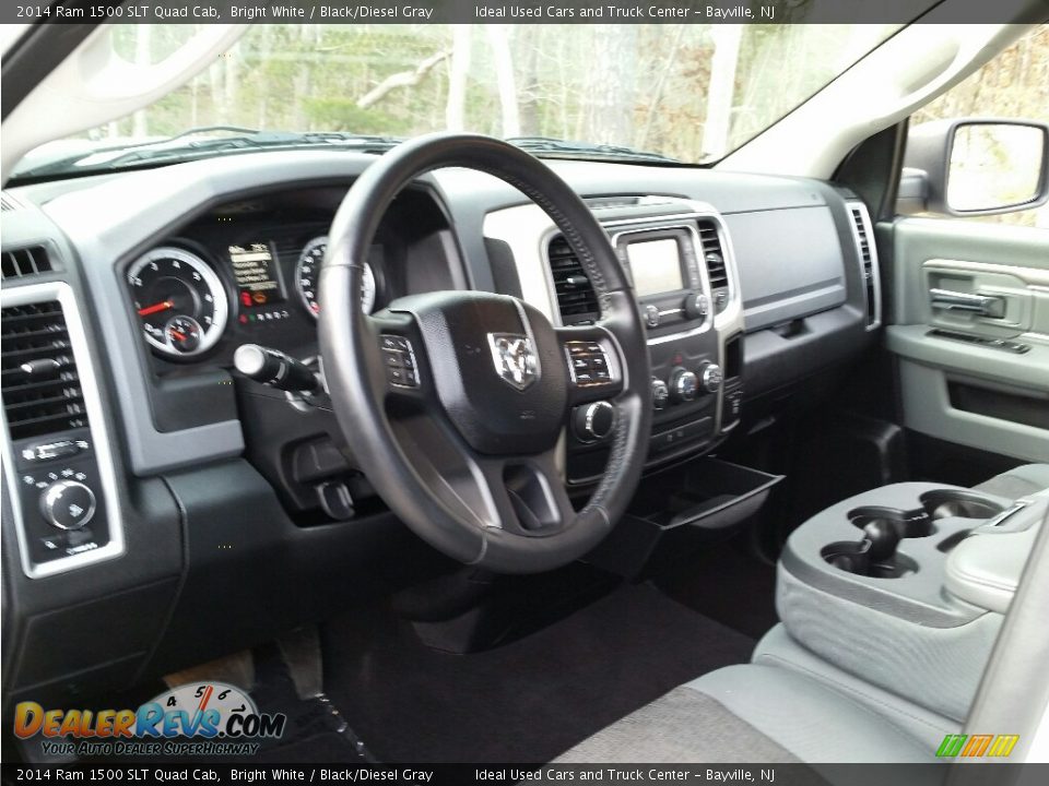 2014 Ram 1500 SLT Quad Cab Bright White / Black/Diesel Gray Photo #21