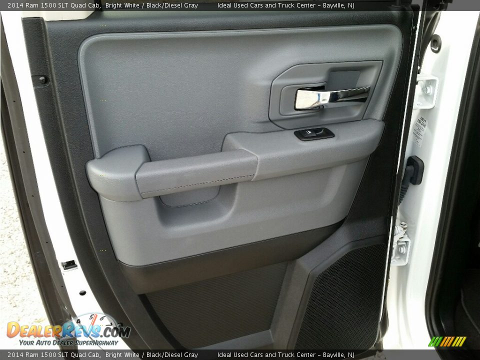 2014 Ram 1500 SLT Quad Cab Bright White / Black/Diesel Gray Photo #22