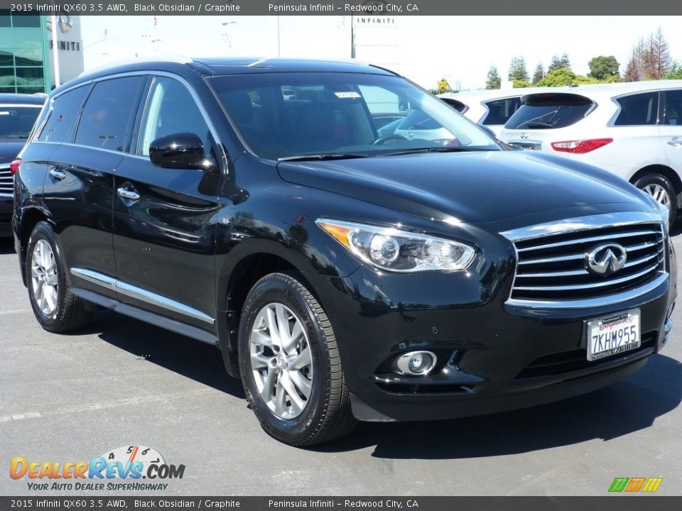 2015 Infiniti QX60 3.5 AWD Black Obsidian / Graphite Photo #1