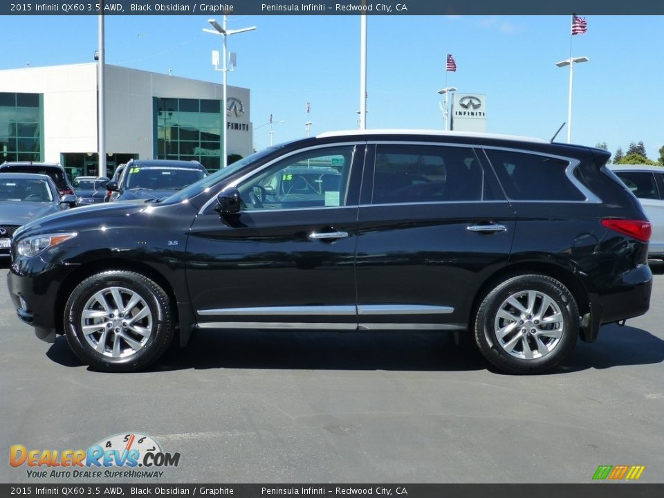 2015 Infiniti QX60 3.5 AWD Black Obsidian / Graphite Photo #2