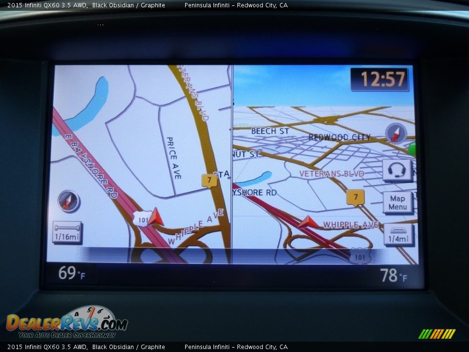 2015 Infiniti QX60 3.5 AWD Black Obsidian / Graphite Photo #8