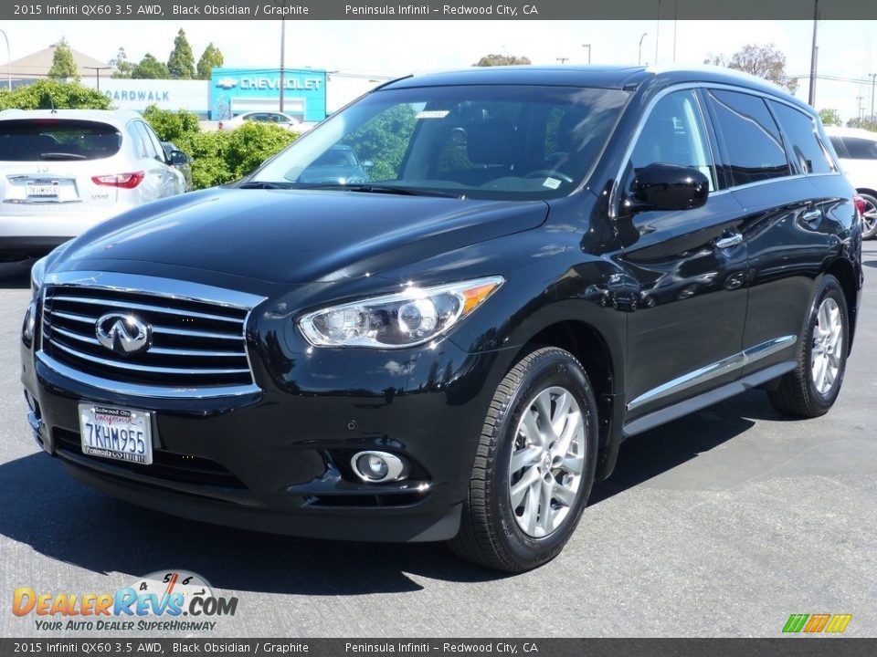 2015 Infiniti QX60 3.5 AWD Black Obsidian / Graphite Photo #11