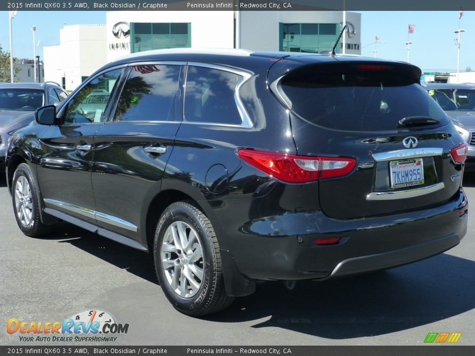2015 Infiniti QX60 3.5 AWD Black Obsidian / Graphite Photo #12