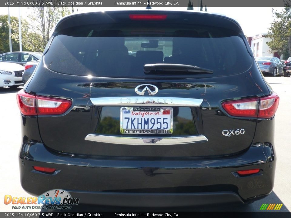 2015 Infiniti QX60 3.5 AWD Black Obsidian / Graphite Photo #13