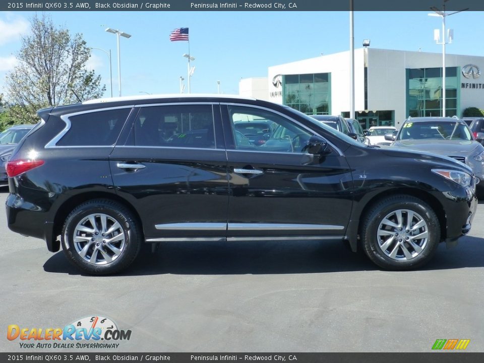 2015 Infiniti QX60 3.5 AWD Black Obsidian / Graphite Photo #14