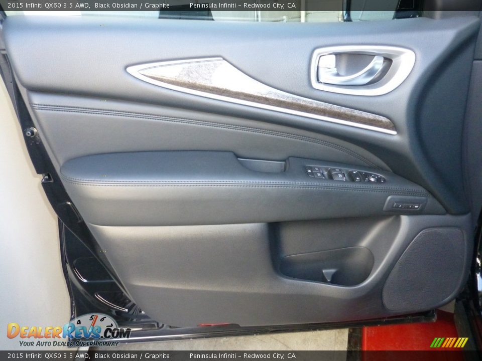 2015 Infiniti QX60 3.5 AWD Black Obsidian / Graphite Photo #16