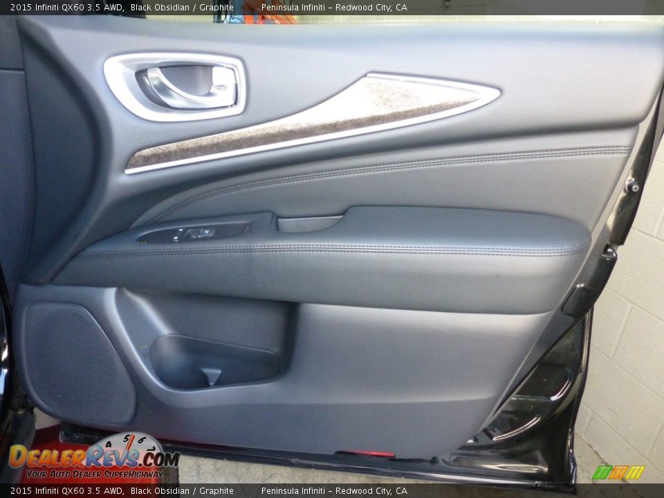 2015 Infiniti QX60 3.5 AWD Black Obsidian / Graphite Photo #22