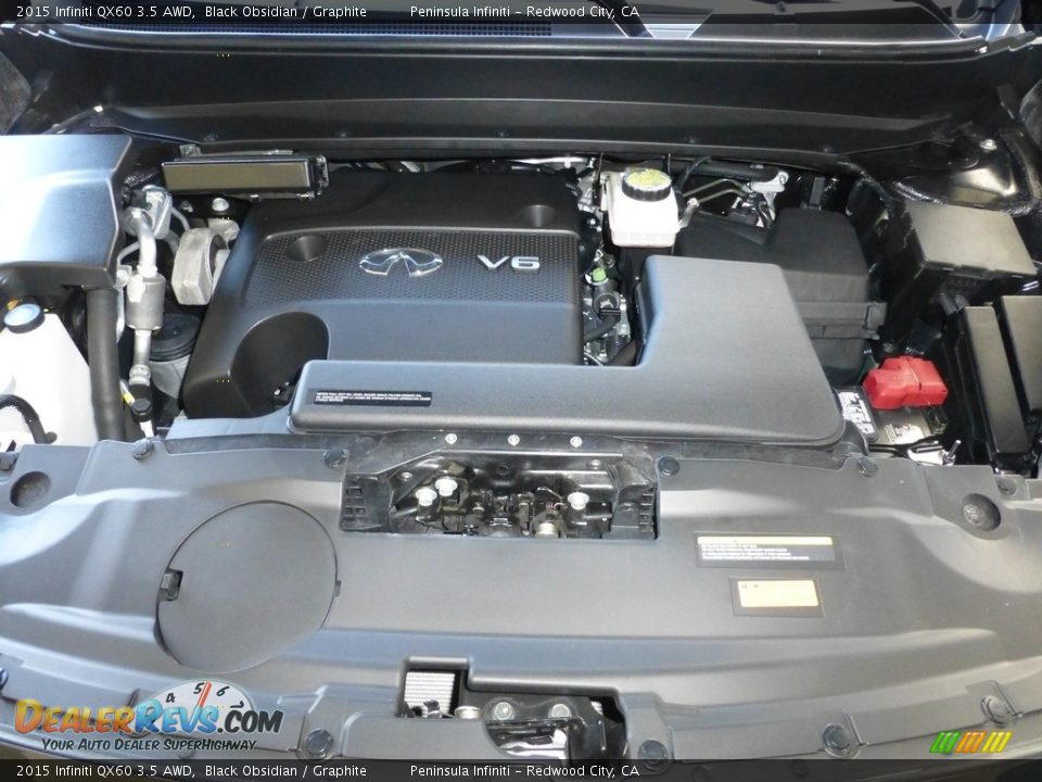 2015 Infiniti QX60 3.5 AWD Black Obsidian / Graphite Photo #24