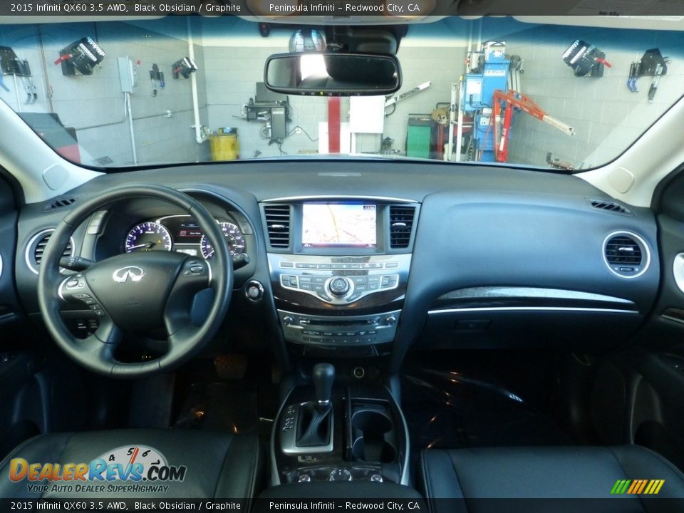 2015 Infiniti QX60 3.5 AWD Black Obsidian / Graphite Photo #25