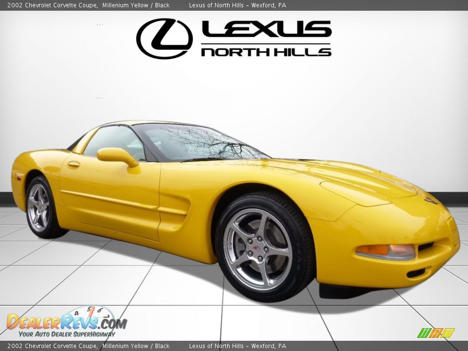 2002 Chevrolet Corvette Coupe Millenium Yellow / Black Photo #1