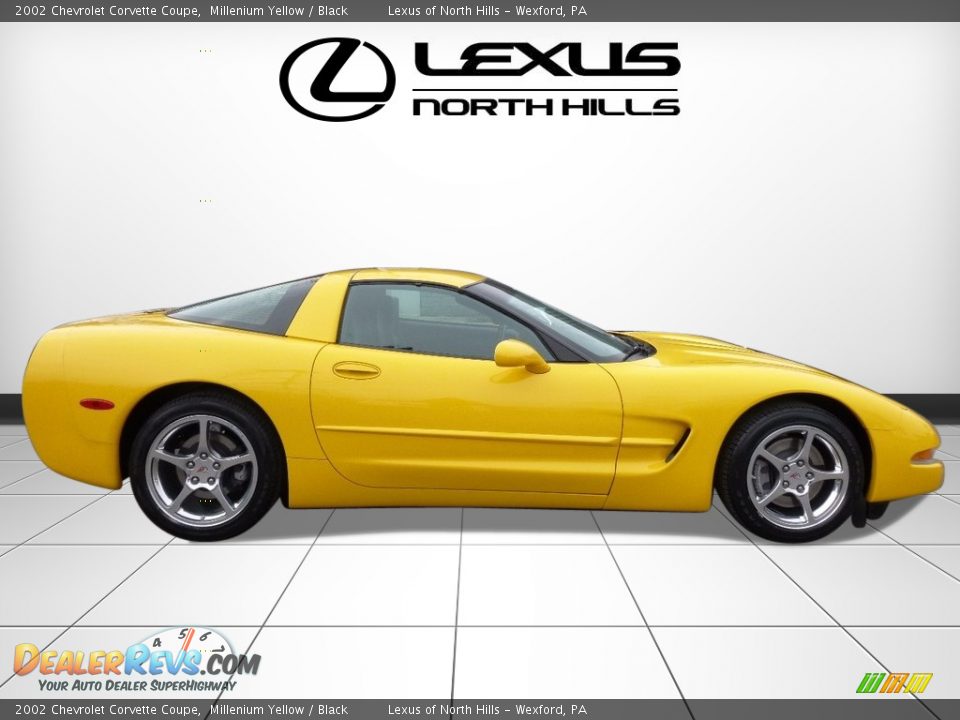2002 Chevrolet Corvette Coupe Millenium Yellow / Black Photo #2