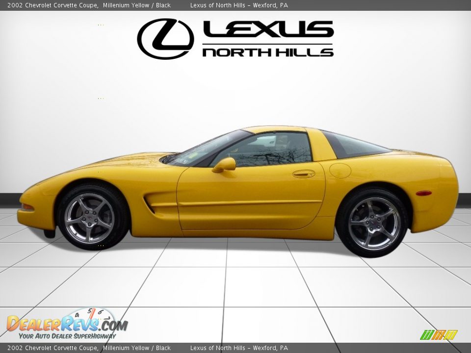 2002 Chevrolet Corvette Coupe Millenium Yellow / Black Photo #3
