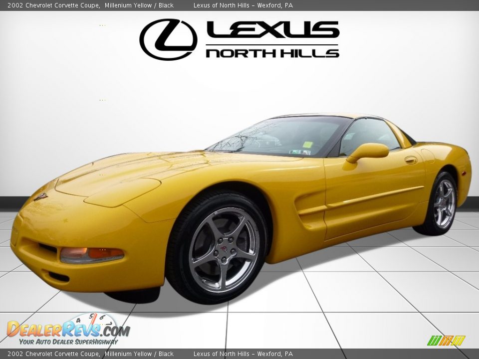 2002 Chevrolet Corvette Coupe Millenium Yellow / Black Photo #4