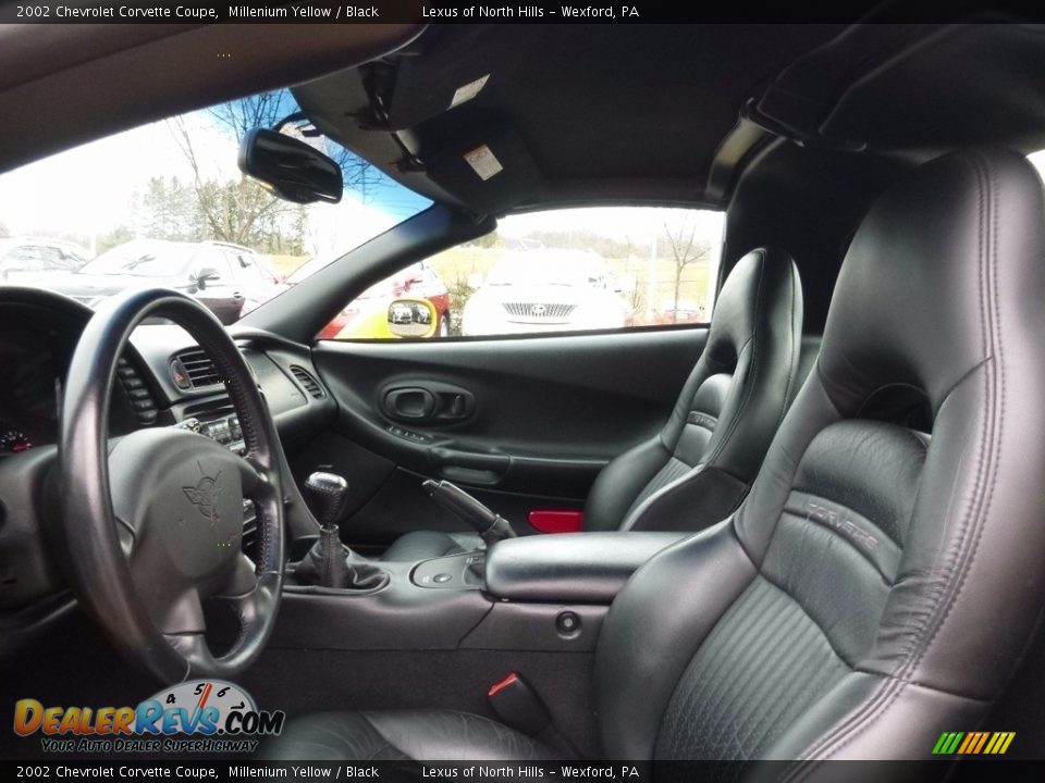 2002 Chevrolet Corvette Coupe Millenium Yellow / Black Photo #9