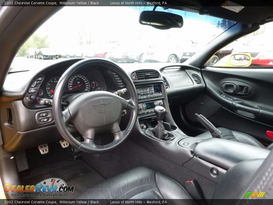 2002 Chevrolet Corvette Coupe Millenium Yellow / Black Photo #10