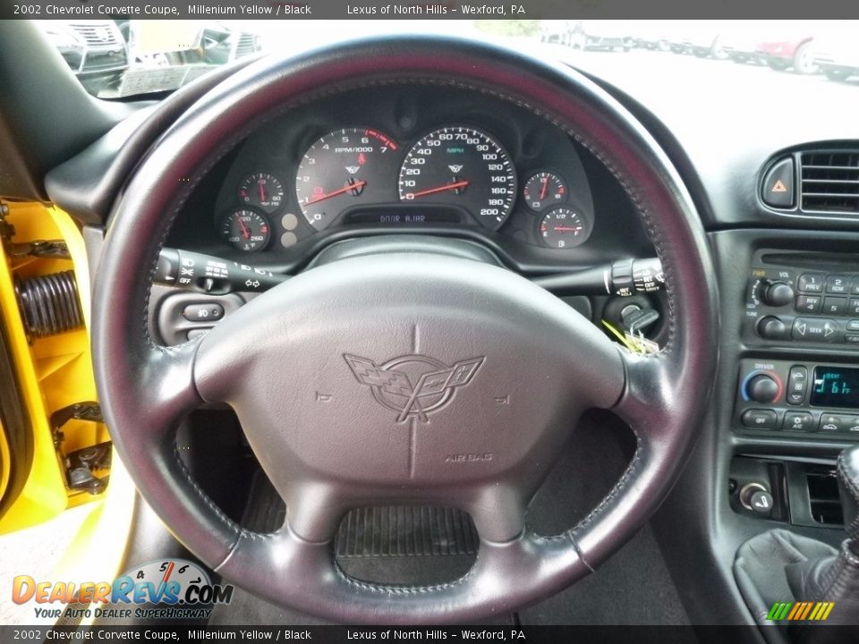 2002 Chevrolet Corvette Coupe Millenium Yellow / Black Photo #14