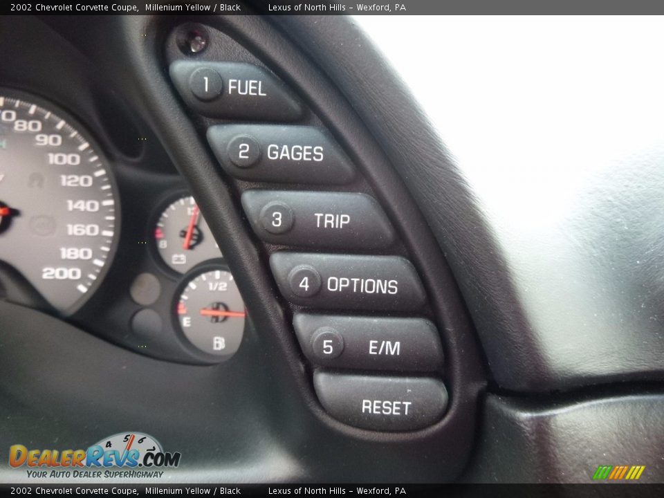 2002 Chevrolet Corvette Coupe Millenium Yellow / Black Photo #17