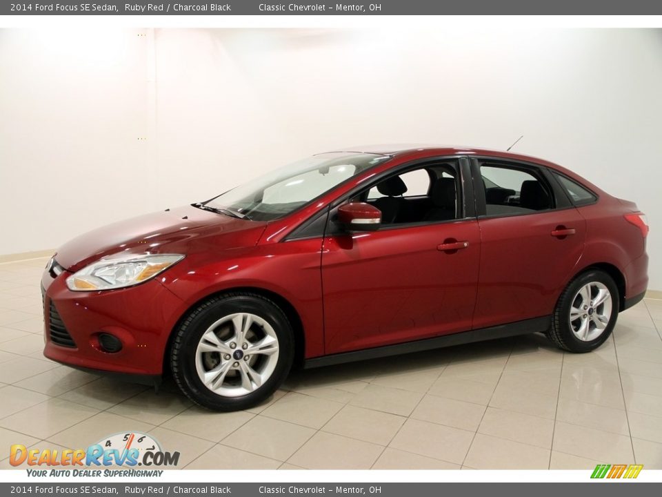 2014 Ford Focus SE Sedan Ruby Red / Charcoal Black Photo #3