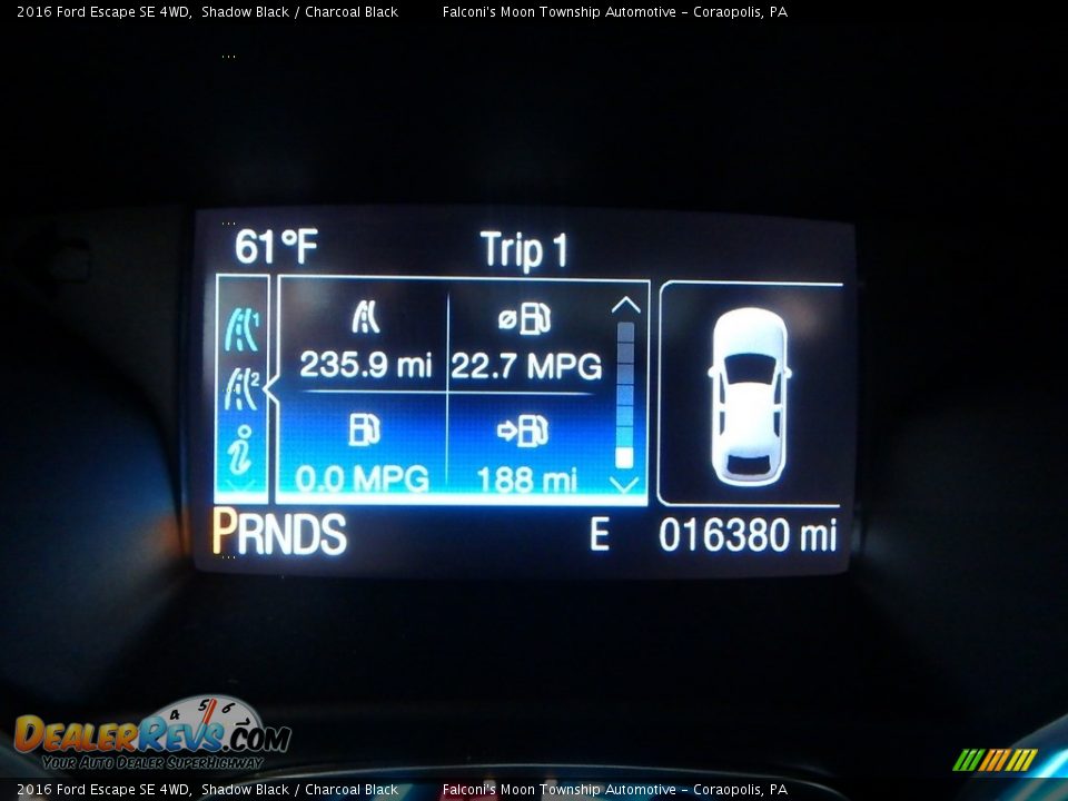 2016 Ford Escape SE 4WD Shadow Black / Charcoal Black Photo #24