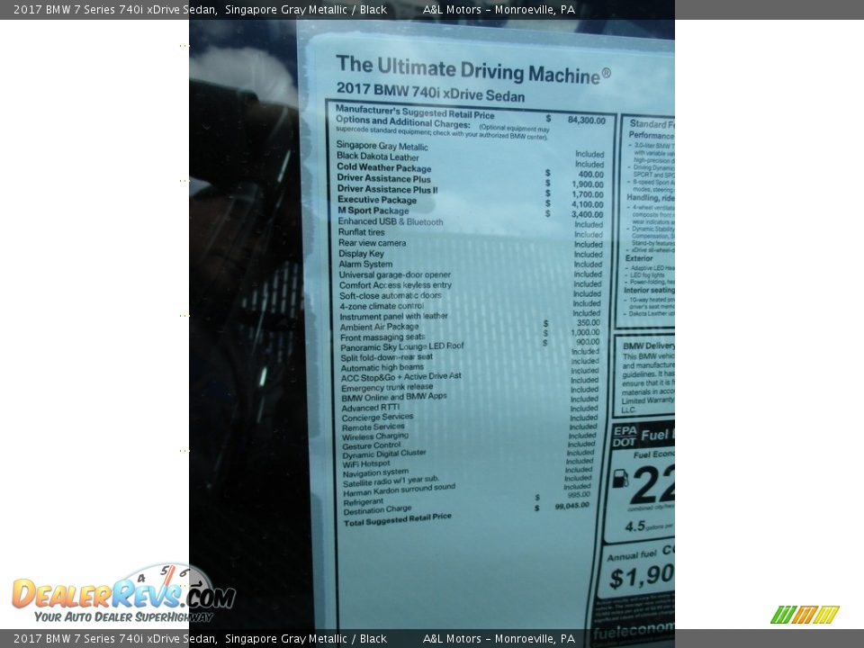 2017 BMW 7 Series 740i xDrive Sedan Singapore Gray Metallic / Black Photo #10