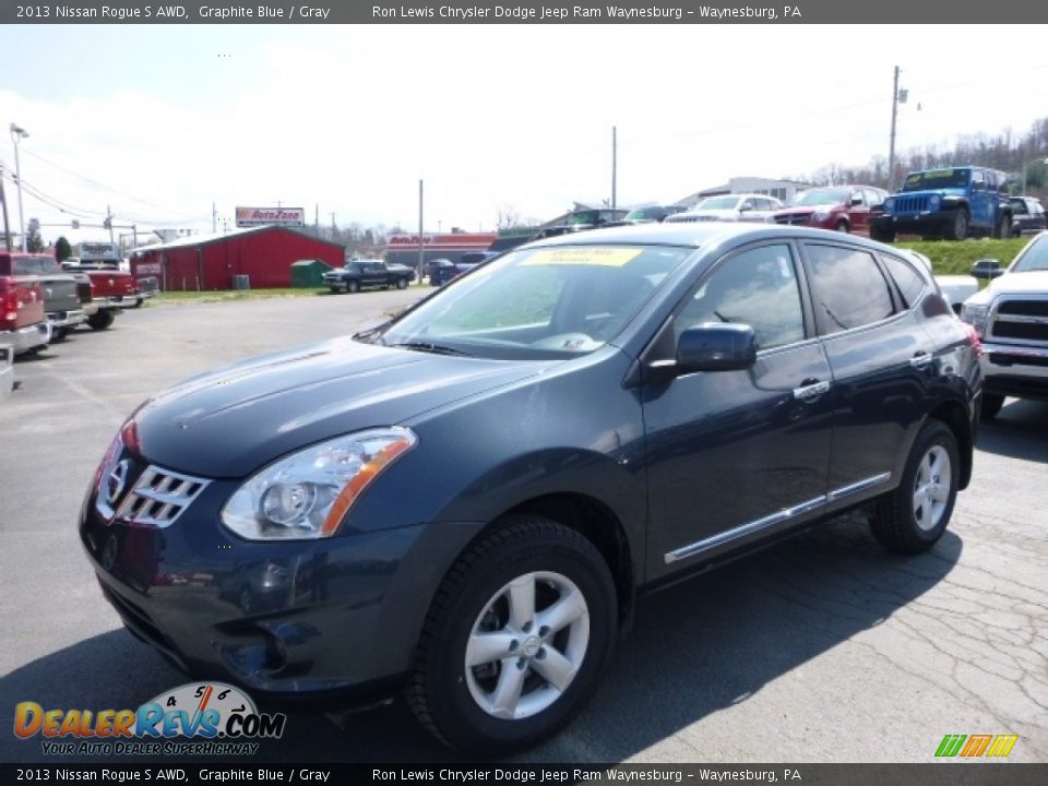 2013 Nissan Rogue S AWD Graphite Blue / Gray Photo #1