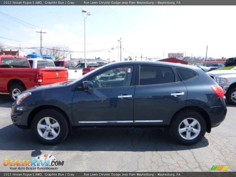 2013 Nissan Rogue S AWD Graphite Blue / Gray Photo #3