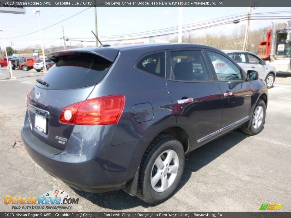 2013 Nissan Rogue S AWD Graphite Blue / Gray Photo #7